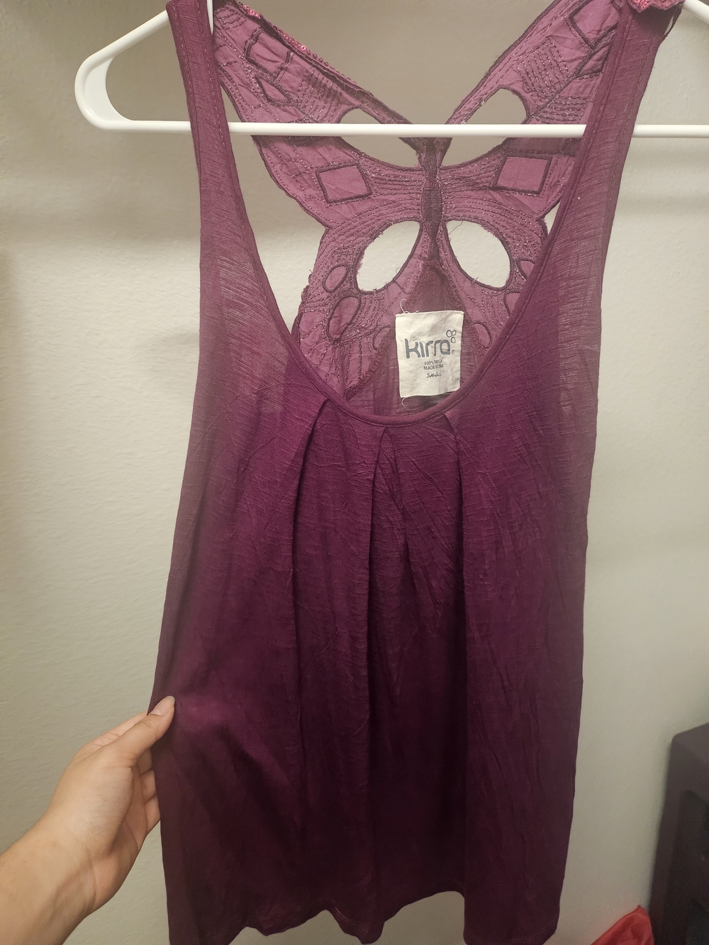 Kirra Women's Purple Lace-Back Tank Top